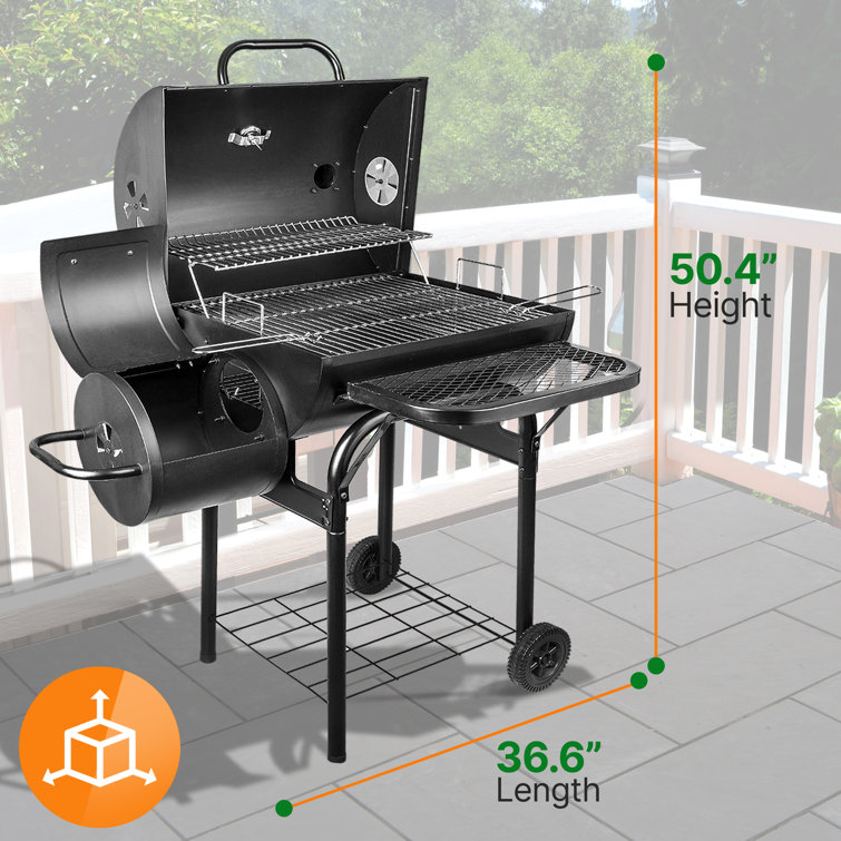 SereneLife 27.6 W Barrel Charcoal Grill Wayfair